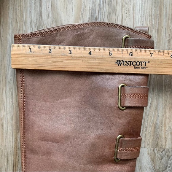 ARTURO CHIANG Brown Leather Tall Heeled Boots - Size 7 - Picture 9 of 11